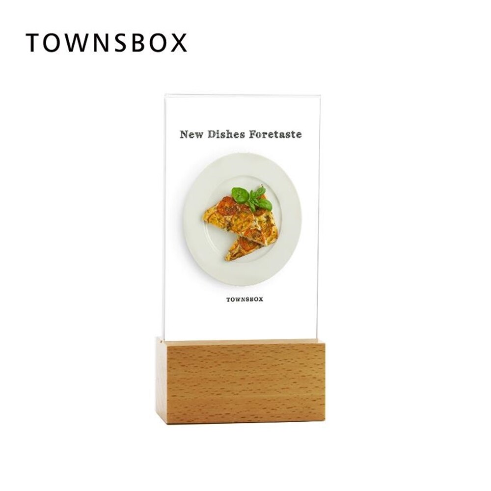Houten Blok Frame A6 Acryl Frame Menu Kaarthouder Stand Tafel Voedsel Fotolijst Prijskaartje Display Bureau Teken Houder card Stand