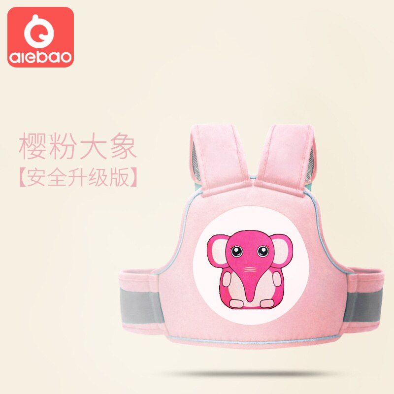 Ceinture de sécurité pour moto pour enfants, protection du dos, gilet réfléchissant, réglable, sangle de transport, harnais: Cherry Pink Elephant