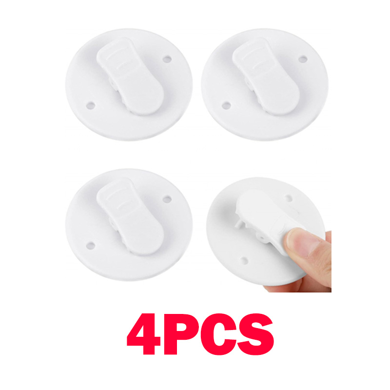 8-4PCS Shower Curtain Weight Clips Shower Windproof Splash Guard Self Adhesive Curtain Clips Home Decoration Accessorie Room: WHITE