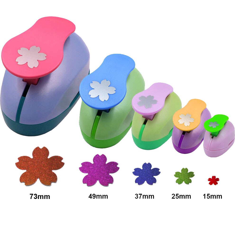 1.5cm-7.3cm flower shape of craft punch paper punches scrapbooking punchers DIY handmade paper cutter EV foam hole punch: 5pcs Sakura