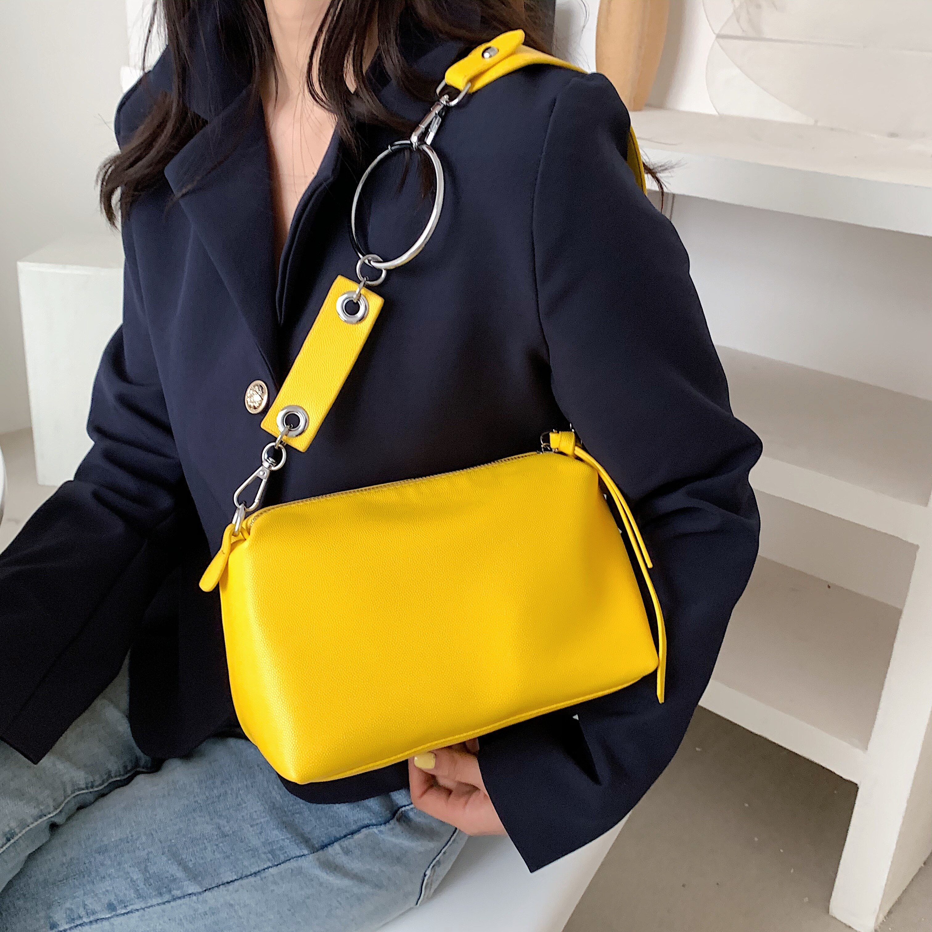 Top Handle Bags Ladies Shoulder Bag Wild Messenger Bag Female Trend Simple Style Bolsos De Mujer