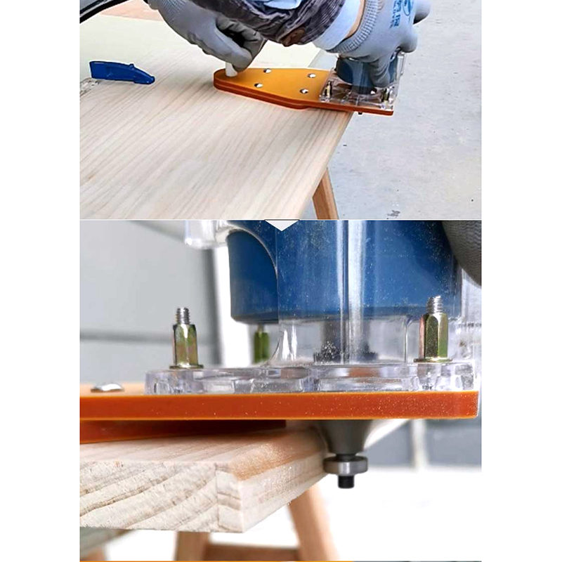 Trimmerbasekantskjærer balansebrett vippebrett guidebord bakelitt trekantbrett trimmertilbehør trebearbeiding