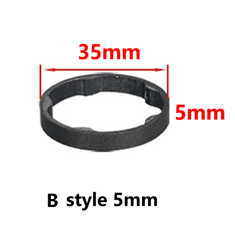 TOSEEK MTB Road Bicycle Full Carbon Fiber Washer 1-1/8" 28.6mm Bike Headset Stem Front Fork Adjustment Spacer 5mm 10mm: B style 5mm