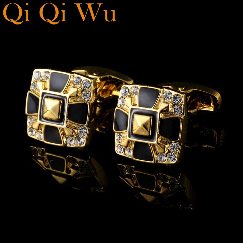 Luxury Shirt Cufflink for Men Brand Cuff links Button Wedding Cufflinks Gold Abotoaduras Jewelry: Gold Plated