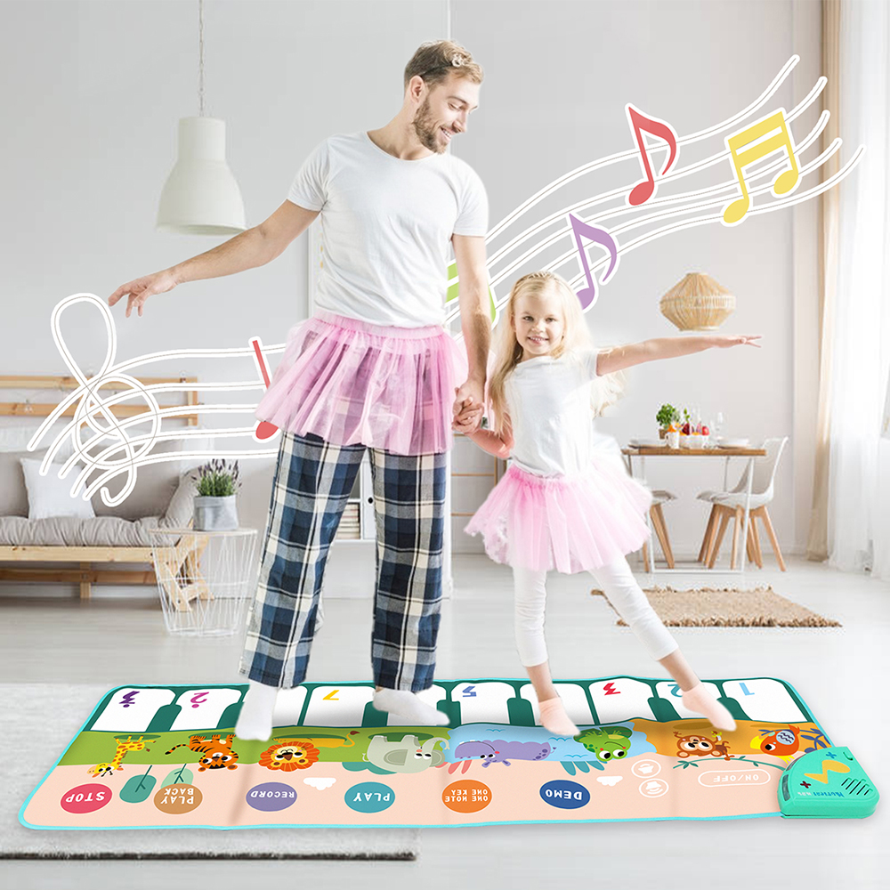 Coolplay tapis de Piano Musical pour enfants en bas âge tapis de danse pour clavier de sol avec 8 sons d'animaux tapis pour bébé jouets éducatifs