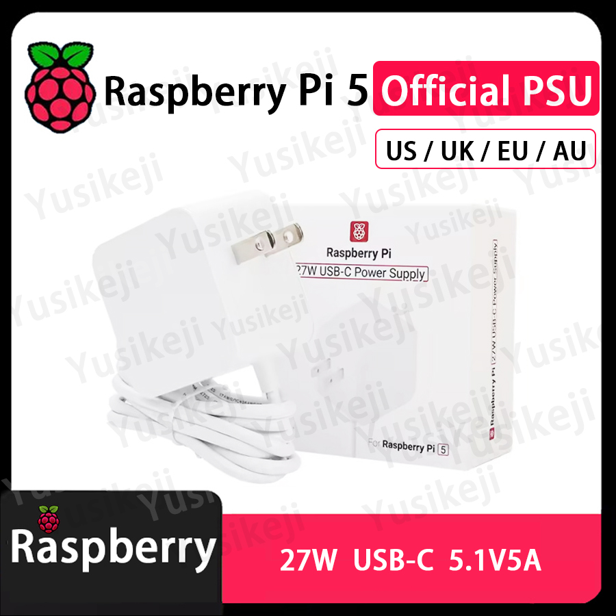 Officiële Raspberry Pi 5-voeding 27 W USB-C USB Type-C-adapter 5,1 V 5 A met PD-standaardondersteuning PSU PI 5