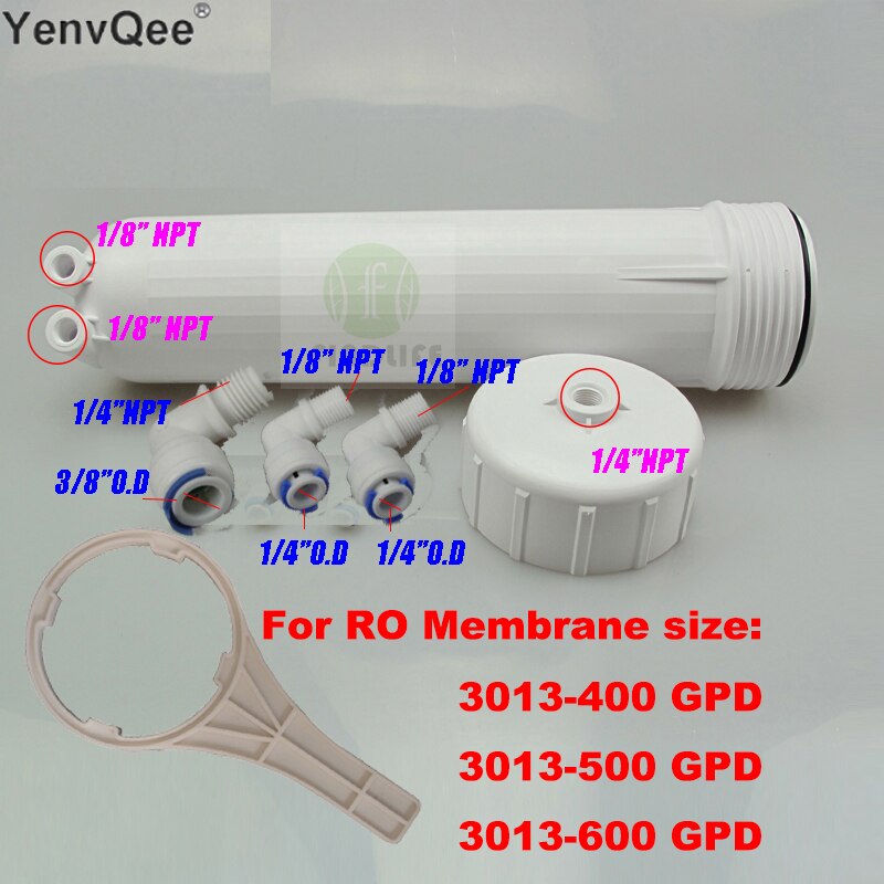 Wasser Filter Teile RO Membran Gehäbenutzen für 3013-400 gpd oder 3013-600gpd ro membran Komplett Mit Alle Armaturen Und Schlüssel
