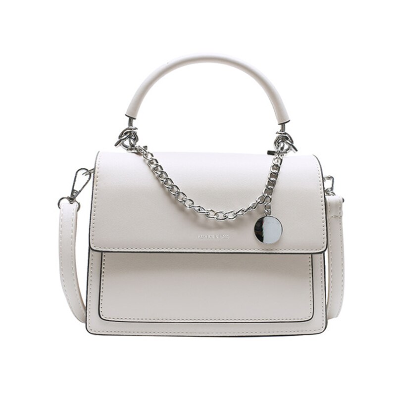Klappe Handtaschen Totes weiblich Pu Leder Schulter Taschen Pro Frauen lässig Jahrgang Crossbody Bote Tasche Dame: weiß