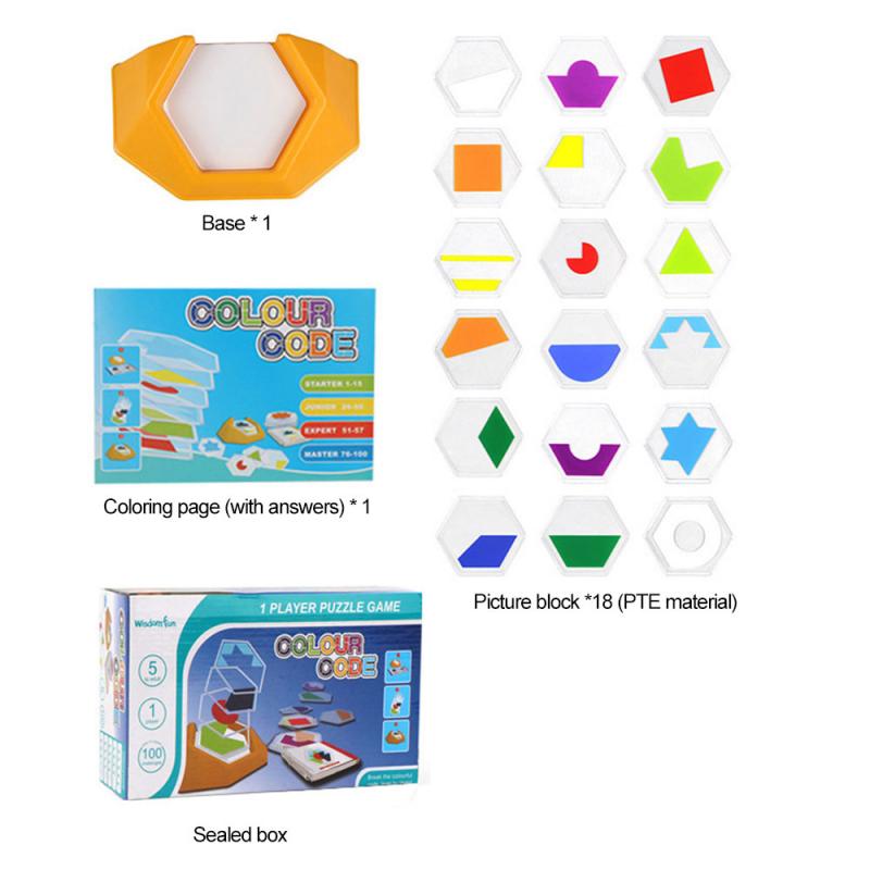1 set Puzzle 100question logical reasoning educational toys color decoding space think Color decoding space thinking puzzle