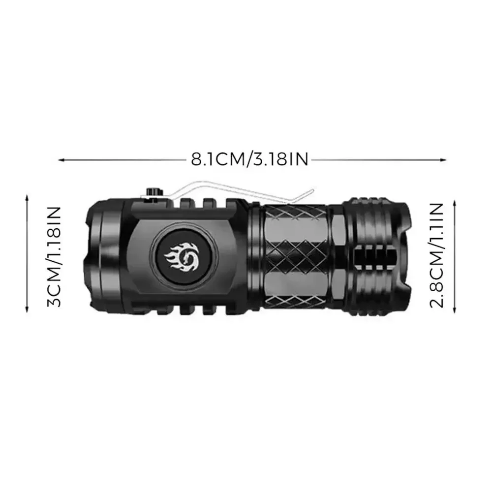 Mini Flash monstruo de tres ojos, linterna superpotente, luz fuerte, recargable, superbrillante, iluminación portátil: changeable
