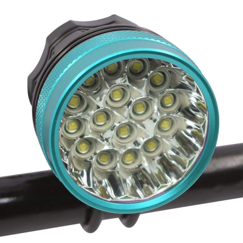 20000 Lumen 16 * T6 Led Cycling Bike Light Mtb Koplamp Waterdicht 3 Modes Fiets Front Lamp Night Riding Zaklamp geen Batterij: blue only light