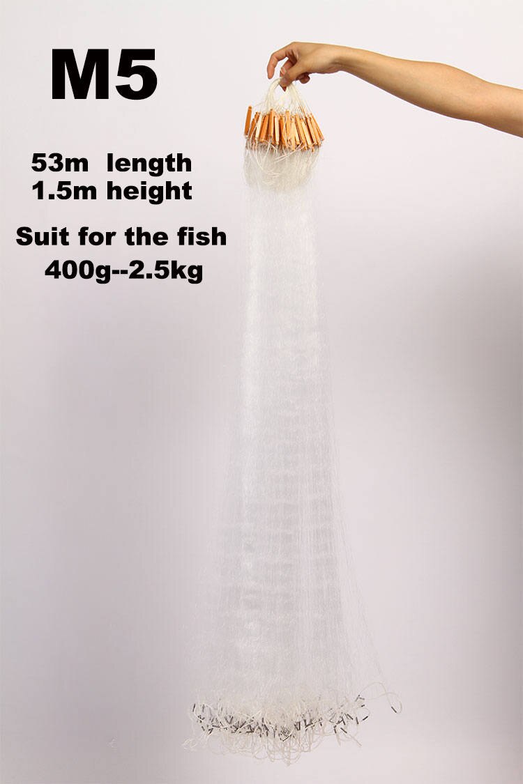 1.5 m*53m 3 Layers Multifilament fishing net height Fish Net Various Mesh Fishing Network Vivid-worlD YUMOSHI Brand: M5
