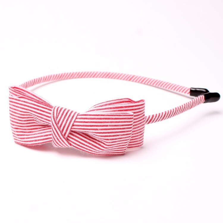 Korea Striped Bow Headband for Women Rhinestone Hairband Beads Bezel Girls Hair Accessories Simple Headwear: 02