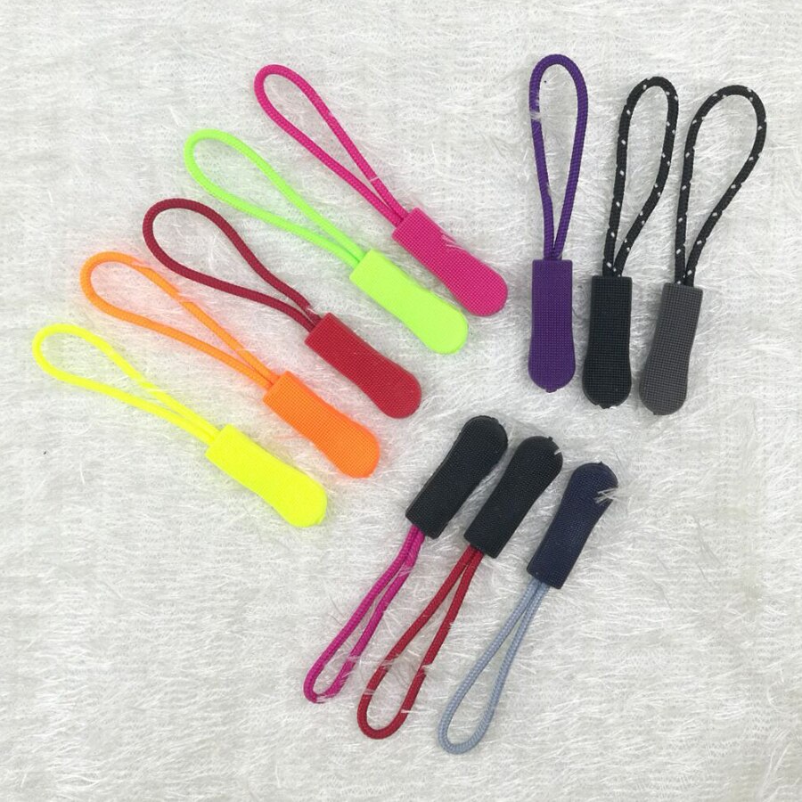 20Pcs Plastic Rope Zipper Pull Replacement With Strap for Outdoor Backpack Gym Suit Garment Bag Parts Accessories