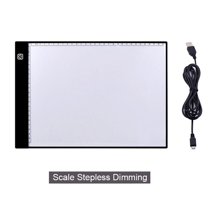 A4 LED Light Box Drawing Tablet - 1366 Pressure Levels - USB Graphics Pad - Acrylic Panel: Stepless Scale
