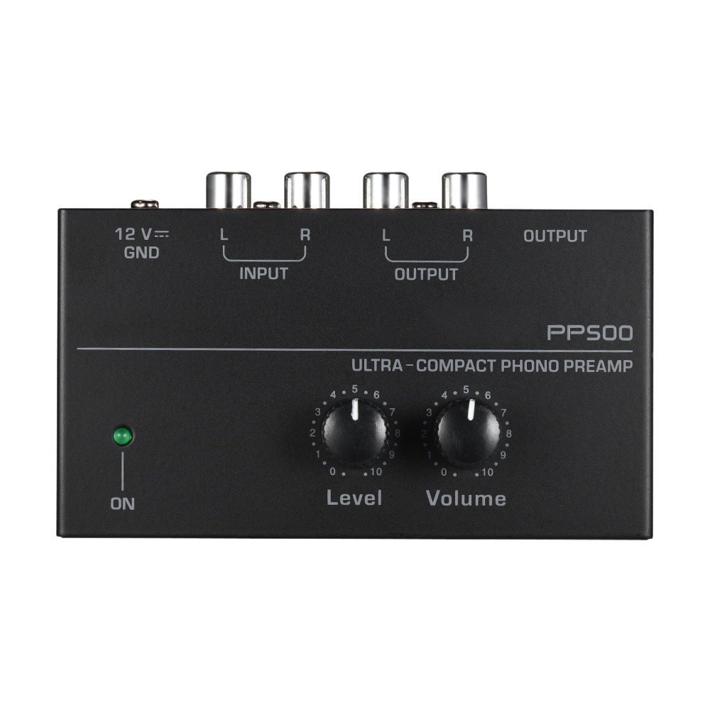 Preamplificatore Phono Preamp amplificatore Audio Ultra-compatto con controllo del Volume del livello ingresso giradischi uscita RCA uscita TRS da 1/4''