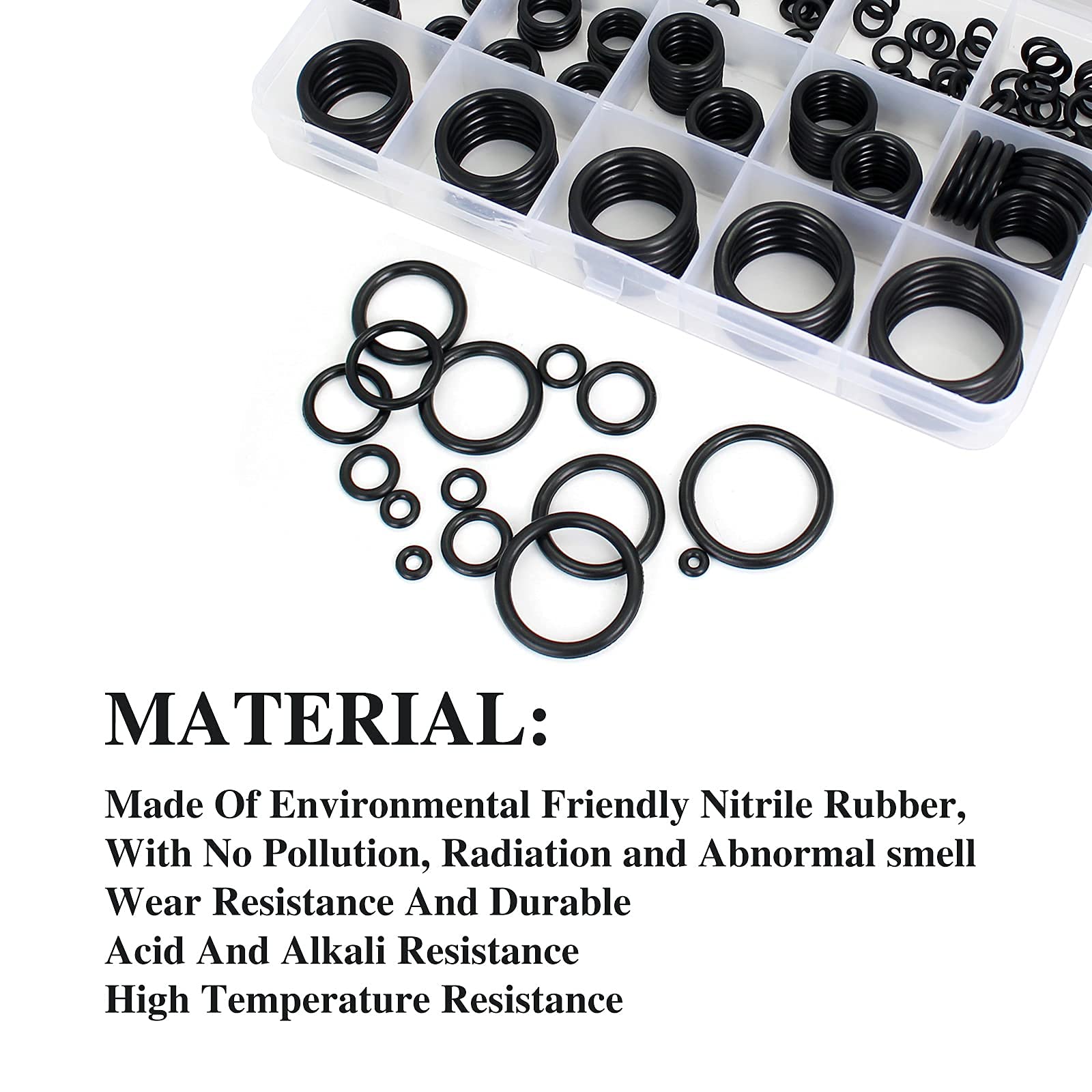 Doos 200 Stuks Siliconen Rubber O-Ring Reparatie Kit Kraan Afdichting Klep Waterdichte Machine Oliebestendige Pakking Combinatie Kit