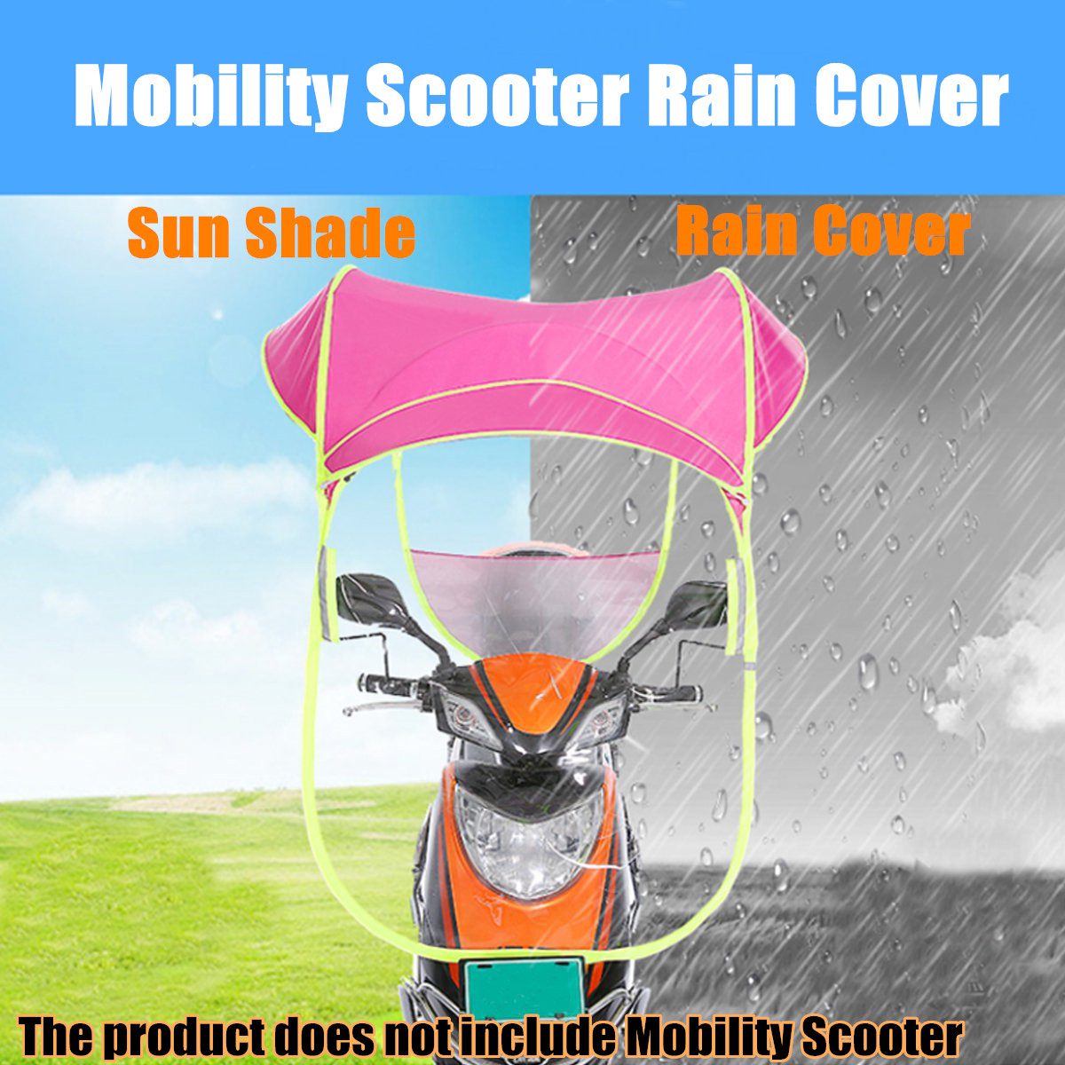2.8*0.8*0.7M Motor Scooter Regenhoes Motorfiets Elektrische Zonnescherm Voertuig Paraplu Regenjas Poncho Cover Onderdak