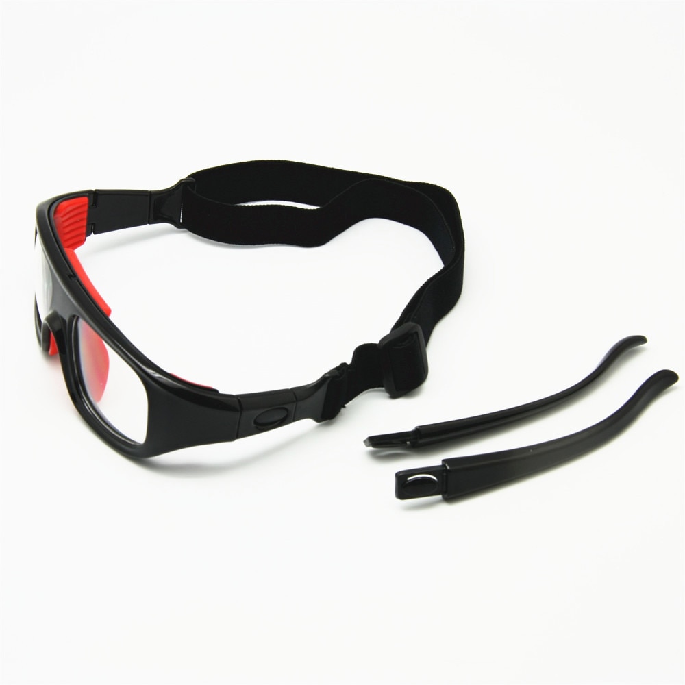 2-in-1 Basketbal Bril Optische Frame Afneembare Benen & Strap Beschermende Sport Bril met Clear Lens