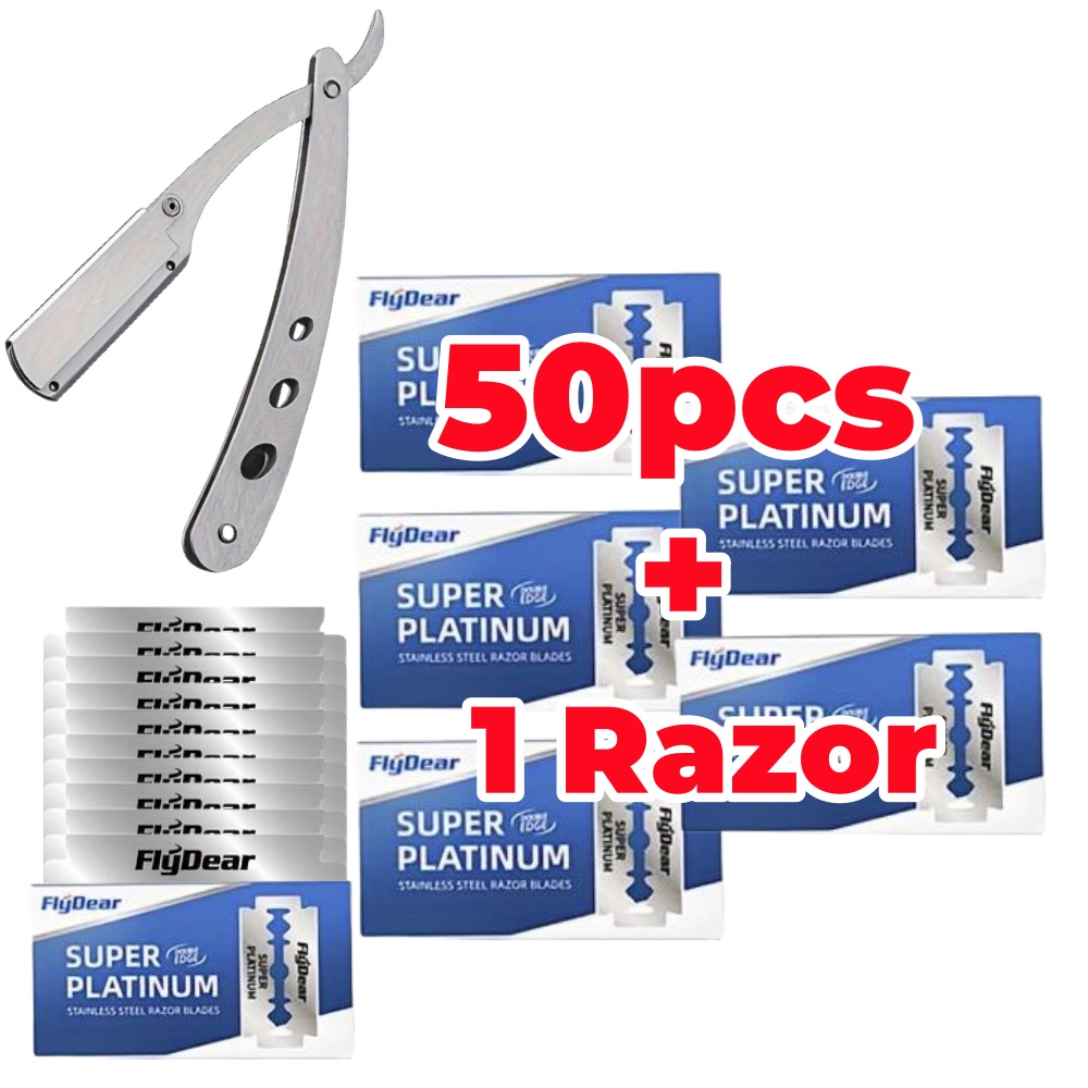 10/100 Stück Prämie-Rasierklingen aus Edelstahl mit doppelter Kante, scharfe Rasierer für alle Hauttypen für Rasuren, Bartschneiden, Haarentfernung: Schwarz