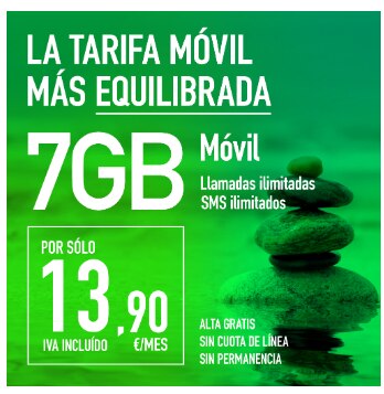 TARJETA SIN CON LLAMADAS ILIMITADAS + 7 GB DE DATOS