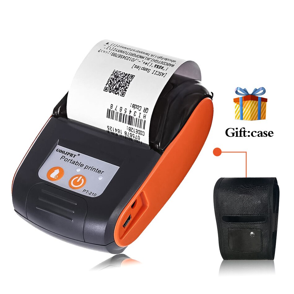 Draadloze Mini 58 Mm Bluetooth Printer Draagbare Thermische Printer Voor Mobiele Telefoon Android Ios Windows Pocket Bill Machine: Orange Color / uk plug