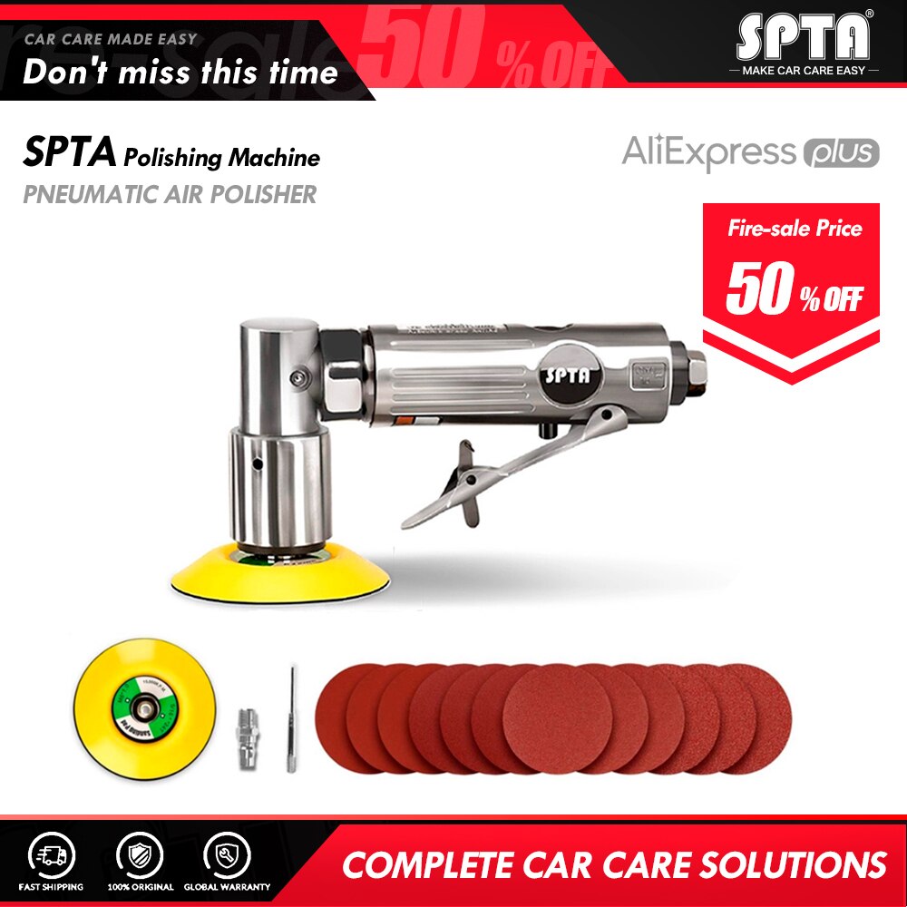 SPTA 36Pcs 1inch/2inch/ 3inch 80mm Air Palm Sander Car polisher Buffer Pad Sanding Sets For Car Polishing Buffing