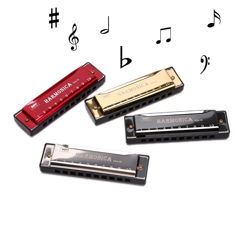 Armónico de 10 agujeros, instrumento Musical para principiantes, armónico de resina de núcleo de cobre