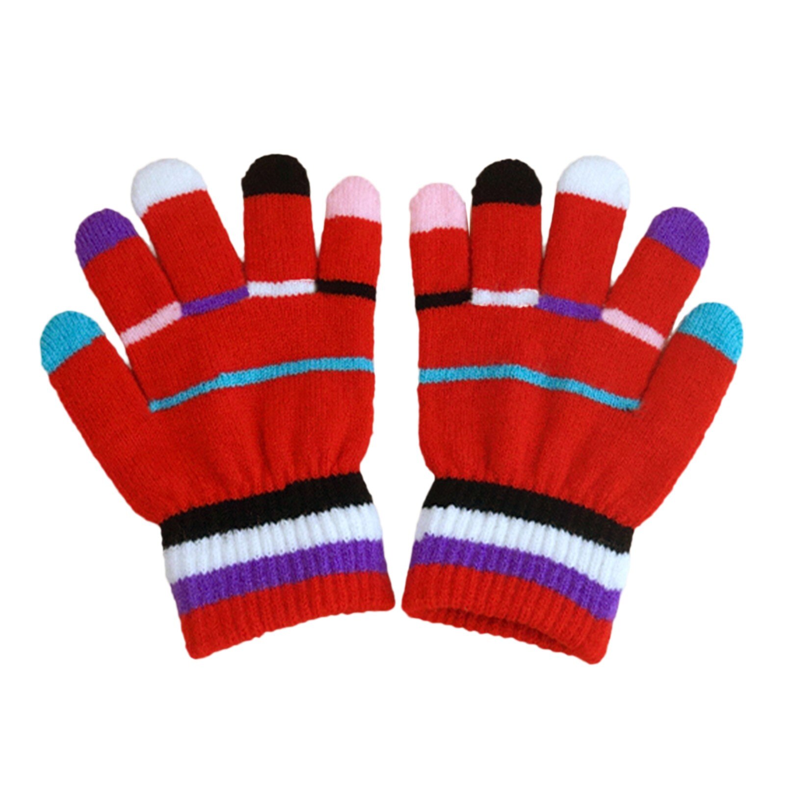 Plus enfants mignon hiver cachemire couleur unisexe garçon filles imprimé tricoté tricoté gants