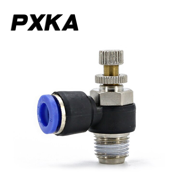 Freies 2Stck Luft zylinder drossel ventil SL4-M5 geschwindigkeit regelventil 6-01 einstellbare 8-02 schnell verbindung von Luft rohr