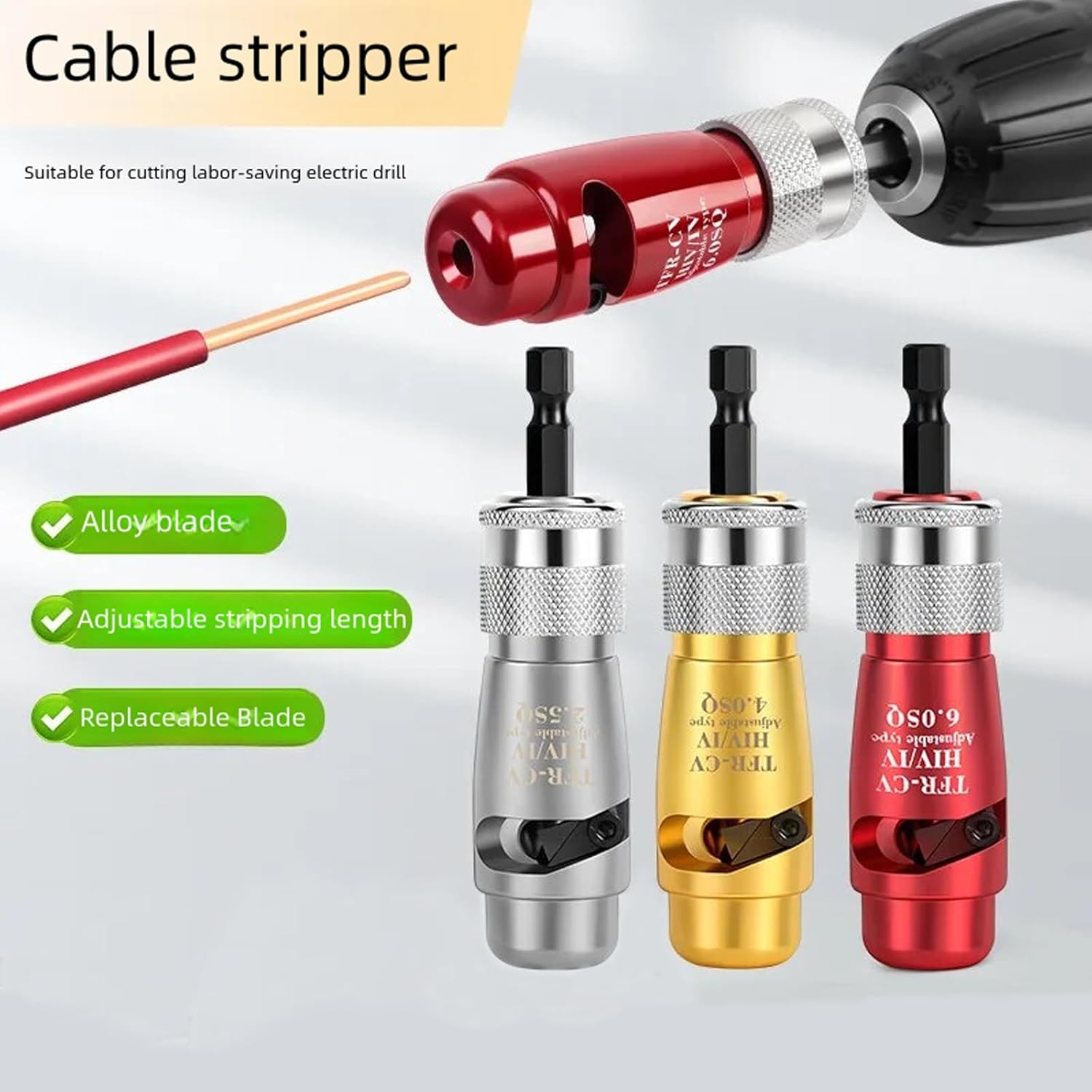 Juego de herramientas de pelado y torsión de cables de precisión de alto rendimiento eficiente para electricistas - Kit de torsión de cables de taladro