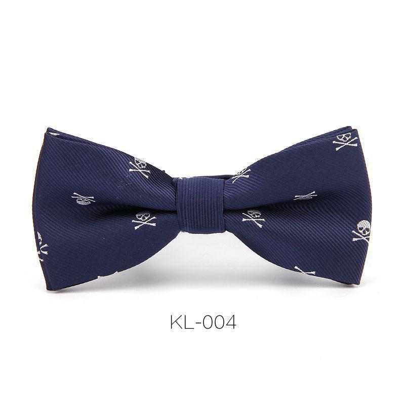 Pajarita ajustable de calavera para hombre, nueva corbata de lazo a la para ocio, color negro, vino y rojo,: KL004
