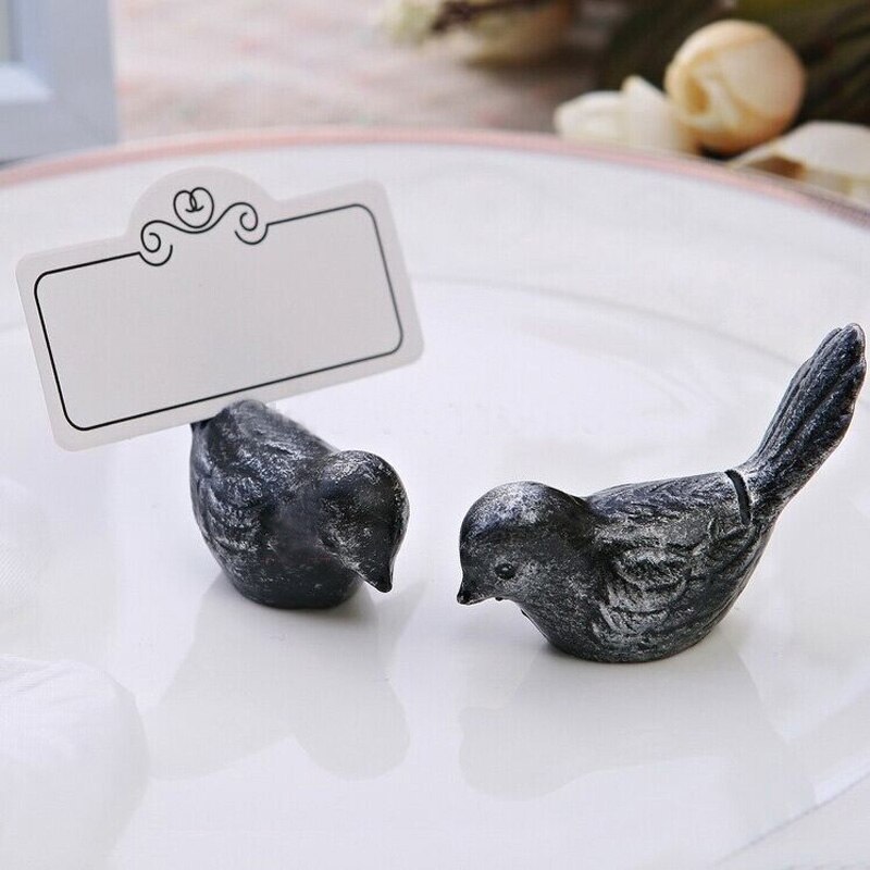 Porte-carte oiseau ou argent antique 10 pièces/lot | Décor de table pour réception de mariage,