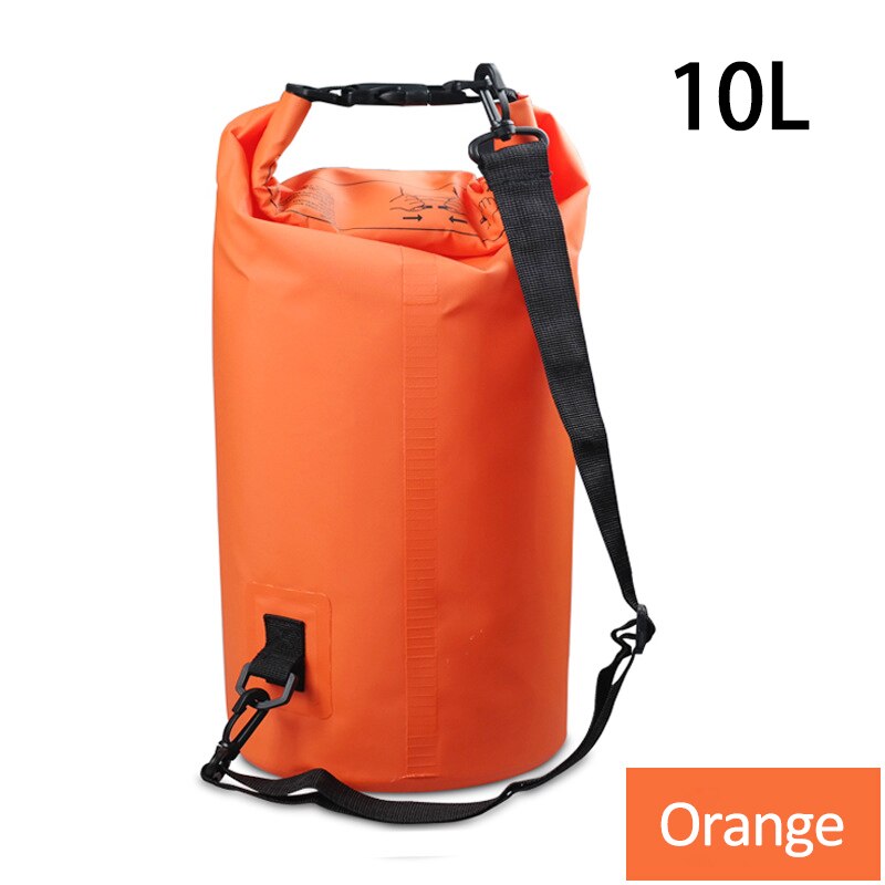 2L-20L Waterproof Dry Bag Pack Sack Swimming Rafting Kayaking River Trekking Floating Sailing Canoing Boating Water Resistance: 10L  Orange