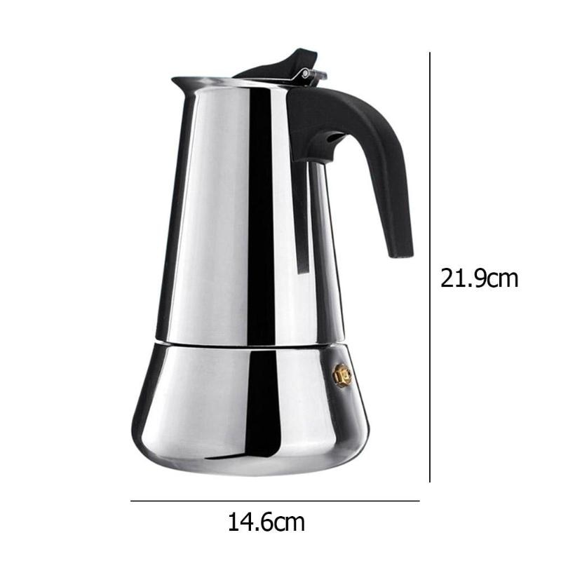 Stove Moka Coffee Pot Stainless Steel Coffee Maker Moka Espresso Percolator Stovetop Coffee Maker Pot 100/200/300/450 ML: 450ml