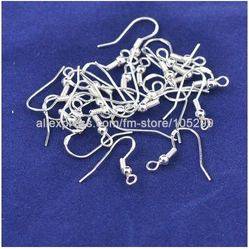 200PCS 18MM Che Fa I risultati dei monili di DIY orecchini gancio in argento 925 Sterling silver Francese ganci A Sfera orecchini In Argento