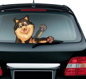 Joylive auto ruitenwisser stickers voor autoproducten auto stickers en decals labrador hond zwaaiende ruitenwisser stickers: Bruine beagle hond
