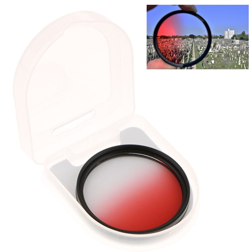 58mm UV Filter EW-63C Lens Hood for Canon EOS 250D 200D 100D SL3 SL2 SL1 Kiss X10 X9 with EF-S 18-55mm f/4-5.6 is STM Lens: Graduated Red