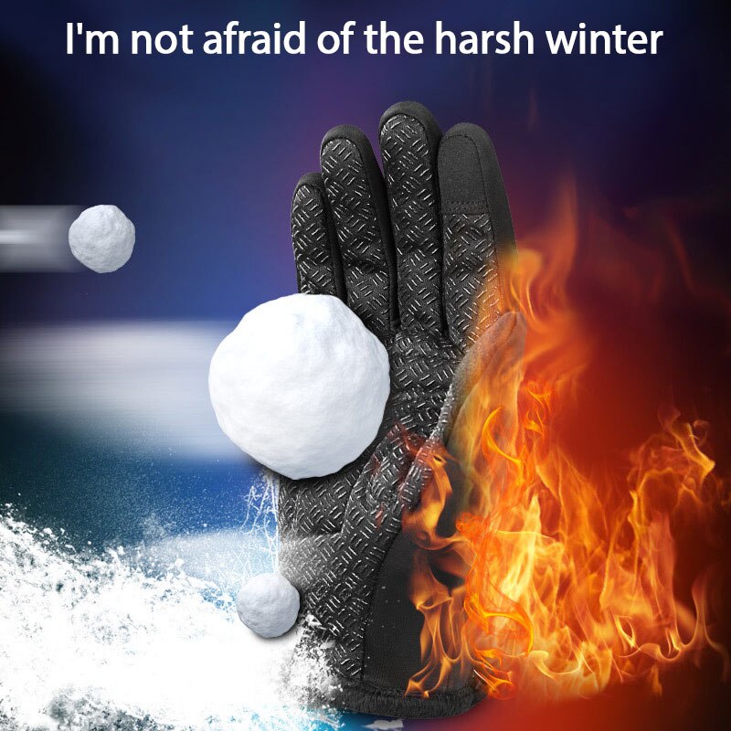Guantes calefactables para ciclismo de invierno, antideslizantes, a prueba de viento, cómodos, de invierno, guantes de bicicleta motocicleta
