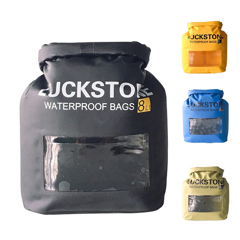 8L IPX5 Waterproof Dry Bag Visible Transparent Window Strap Portable Rafting Swimming Bags Outdoor Travel Camping Storage Case