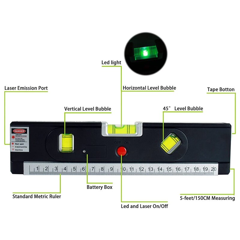 Multipurpose Spirit Level Tool,Lase R Measuring Ta... – Grandado