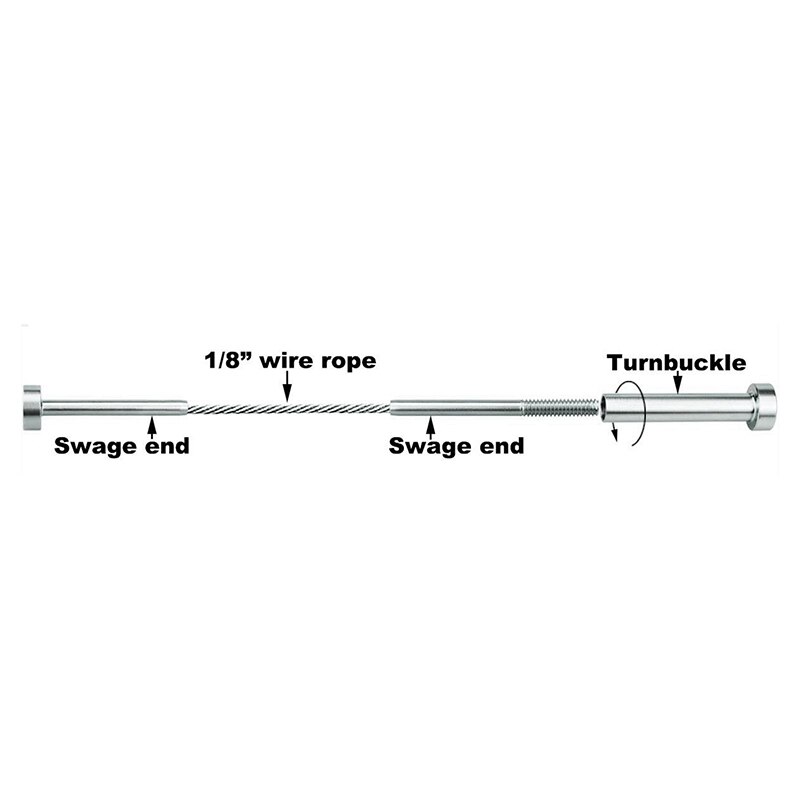 12 Pairs Cable Railing Kit Invisible Stud & Stud Receiver Threaded End Fitting for 1/8inch Cable Deck Railing Deck Stair