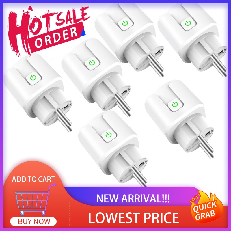 Smart Plug EU 16A Power Monitor Timer Socket Smart Home Accessories Multitools Wireless Compatible Alexa Google Home Assistant