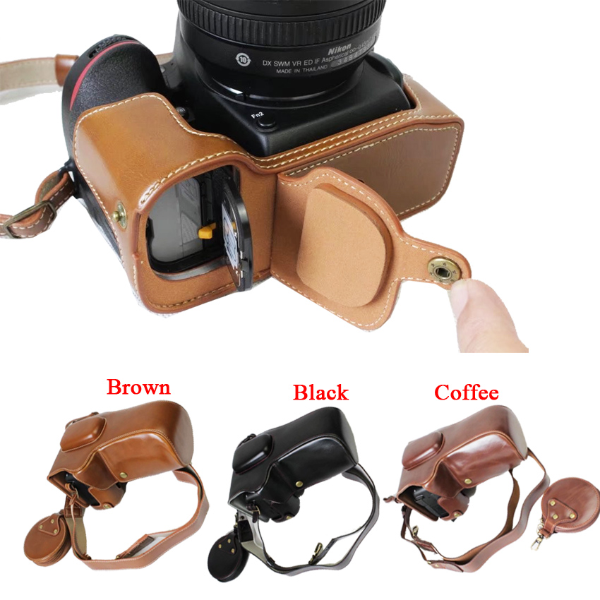 Luxe PU Lederen Camera Case voor Nikon P900 P900S Digitale camera Bag Cover met Riem + Mini Batterij case