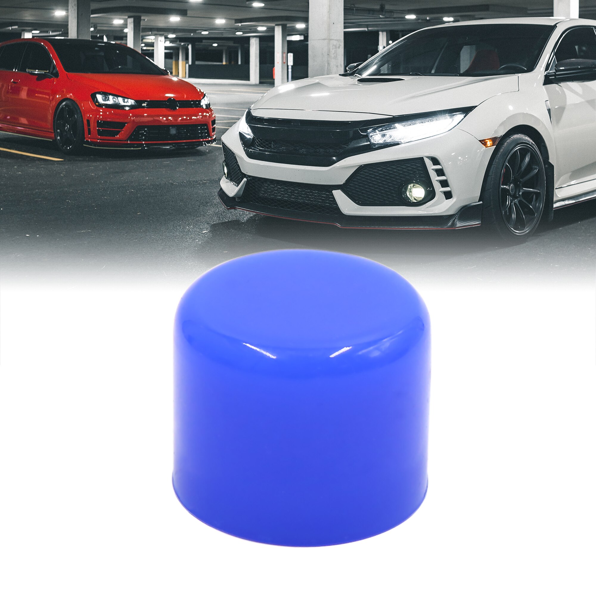 uxcell 25mm 1&quot; Silicone Blanking Cap Intake Vacuum Hose Tube Pipe End Cap Bung Blue Auto Car Accessories