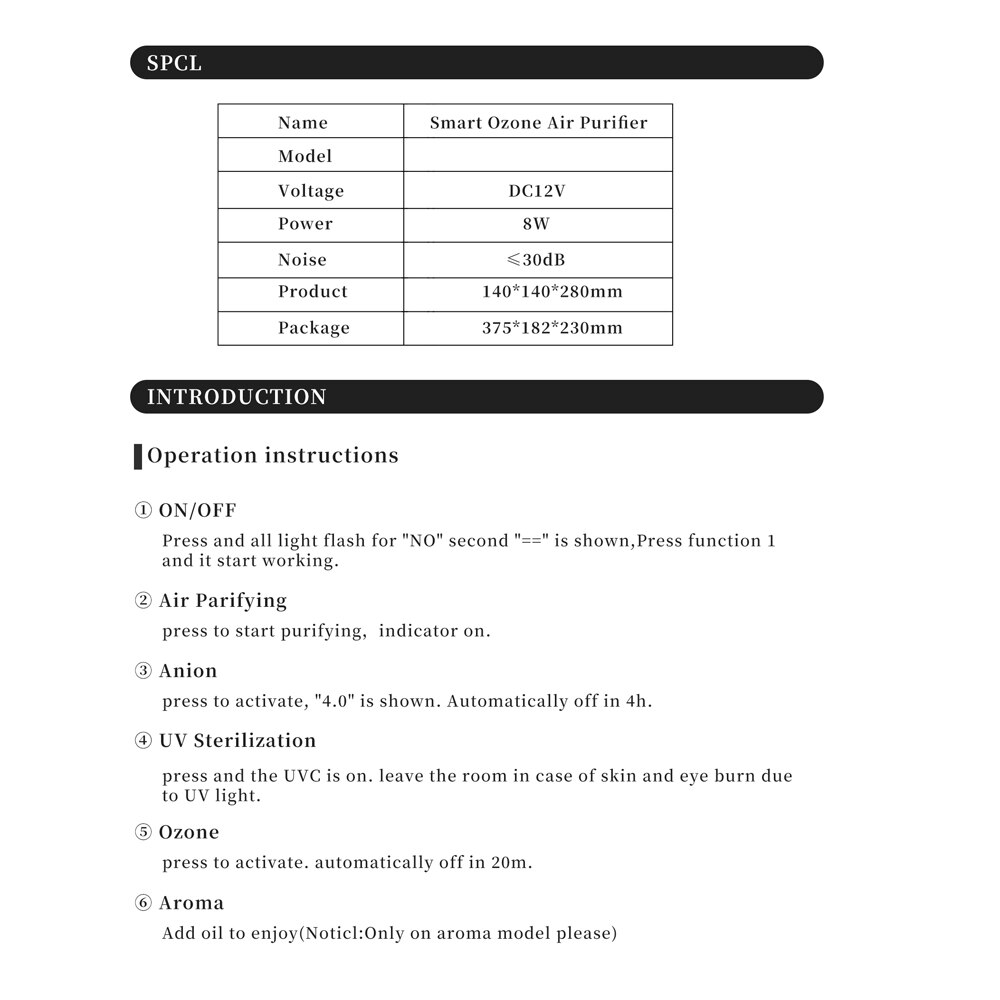 Uv sterilisator intelligent luftsterilisator renser ozon negative ion generator esterilisator ultraviolet sterilisering