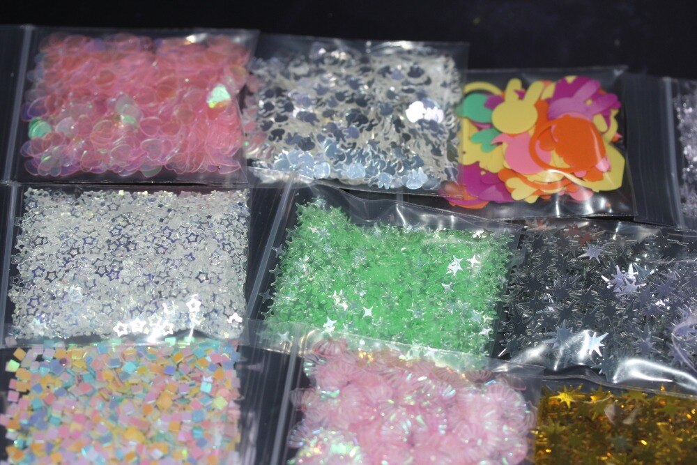 30 verschillende soorten Glitters in Diverse Kleuren Spooky Sequin Confetti Paillette