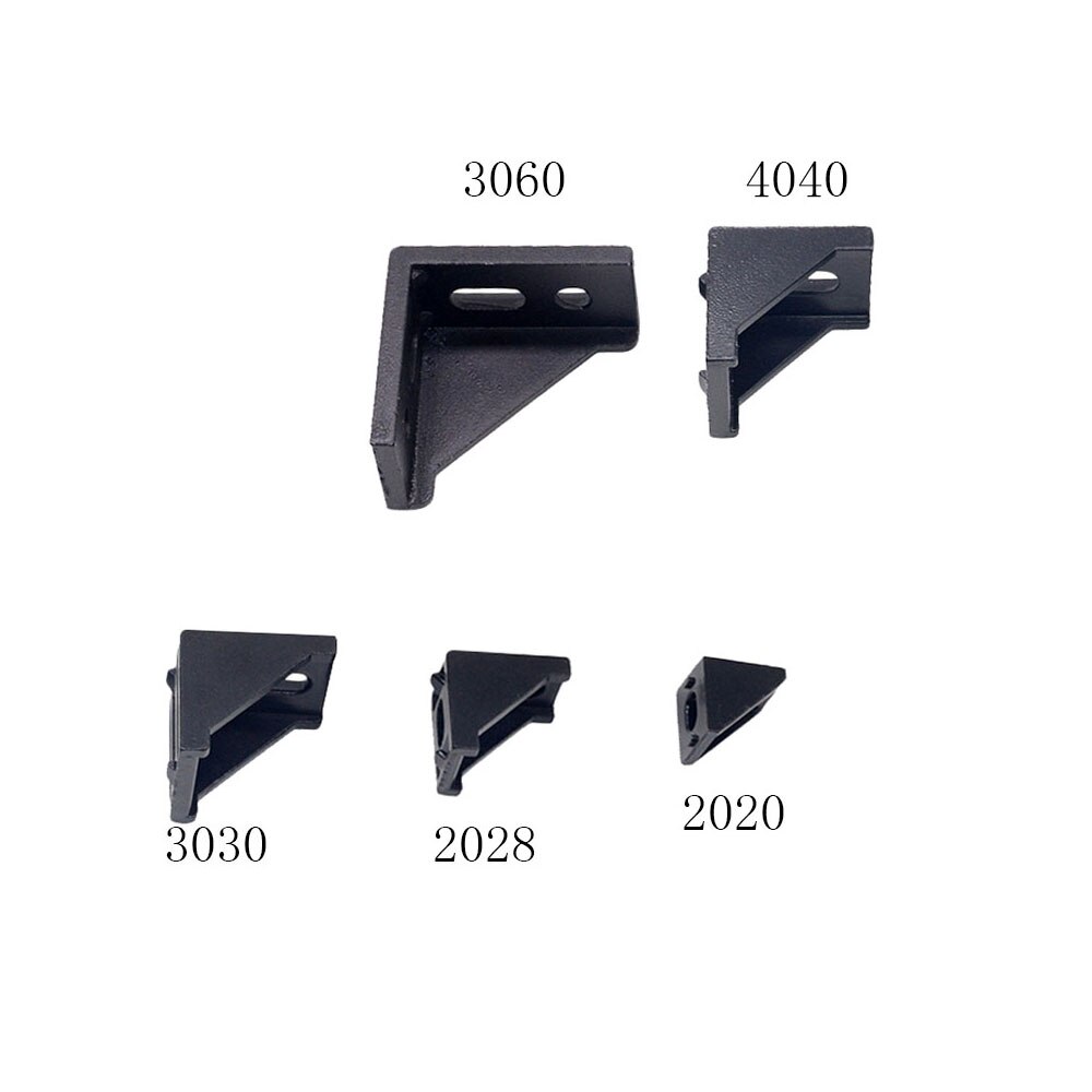 1PC Corner Bracket Fitting Black Angle Aluminum Connector 2028 3030 3060 4040 for Industrial Aluminum Profile