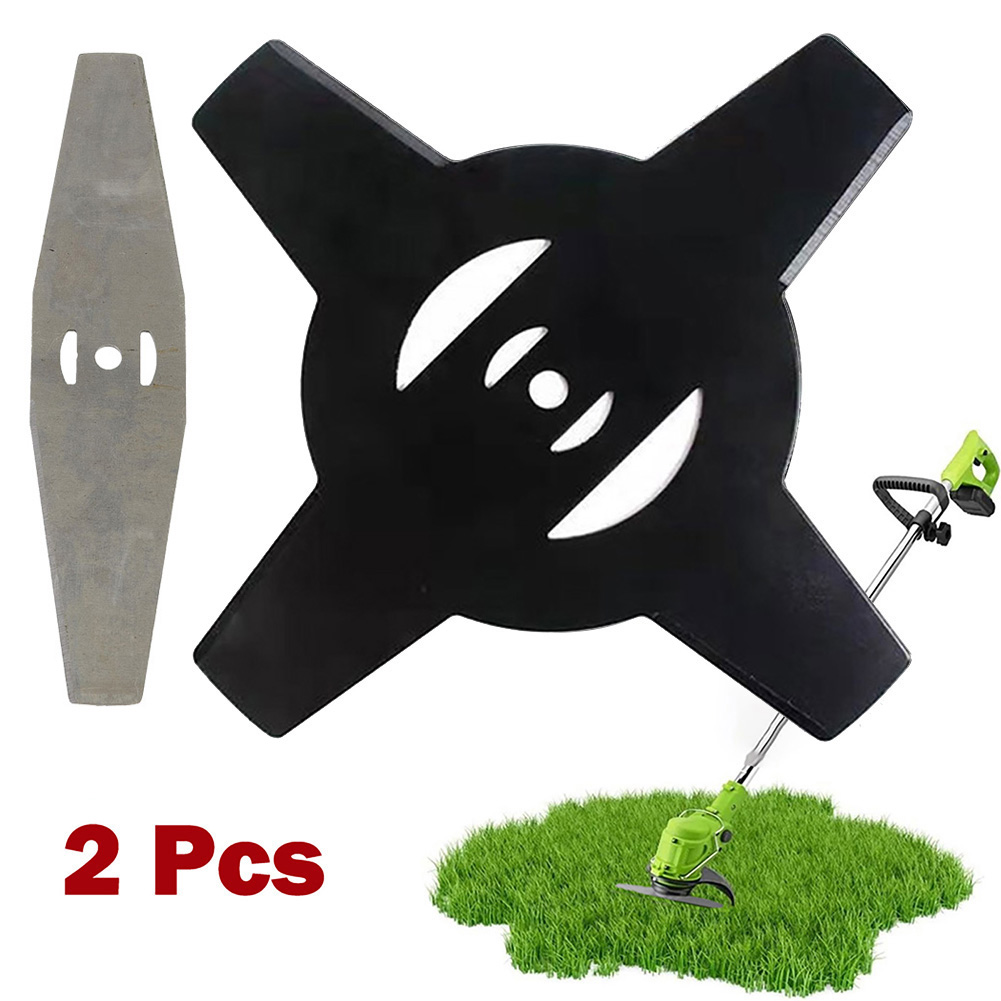 Metalen Grasdraad Trimmer Kop Vervanging Zaagbladen Grasmaaier Fittingen 2 Stuks Grasmaaier, Bosmaaier, Snijblad Vervangen: Black