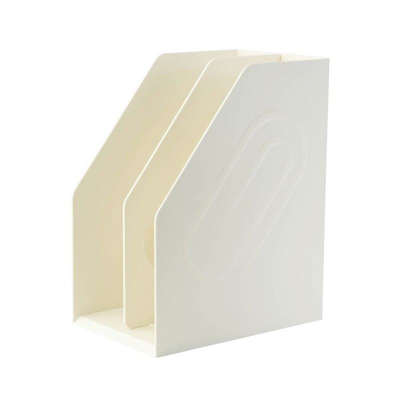 Diy Removable File Organizer Box Office Desk File Tray Magazine Holder Stand Office Organizer Desktop Bookends: White